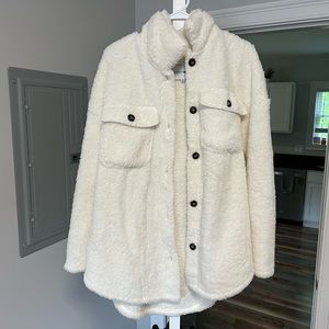 Fashion Nova Feels Like Fall Sherpa Shacket - Ivory